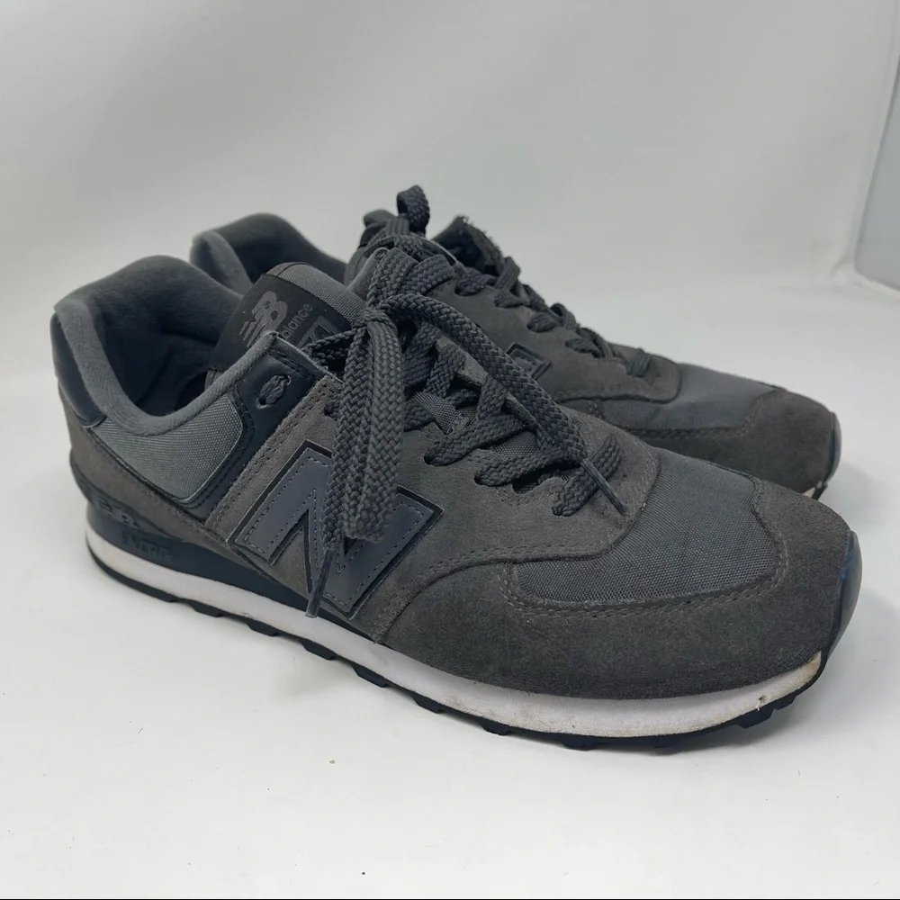 New Balance 574 ML574ECE Athletic Running Shoes All Black Gray Men's Size 9